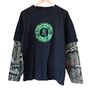 Browning Outfitters Men’s layered look long sleeve tee size small